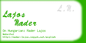 lajos mader business card